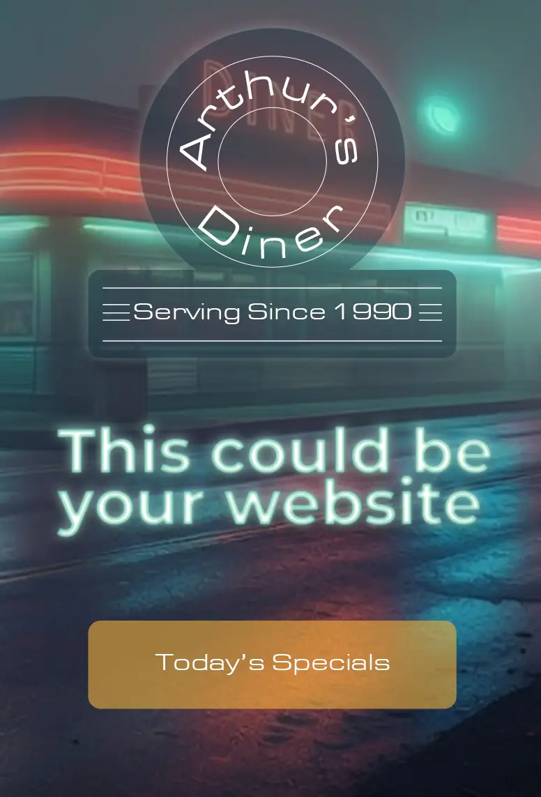 Neon-Lit Classic Diner in Foggy Night Scene Virtual Background-mobile-1_